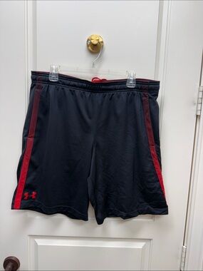 Under Armour Black Men's Athletic Shorts with Red Accent Stripes